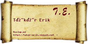 Tékár Erik névjegykártya