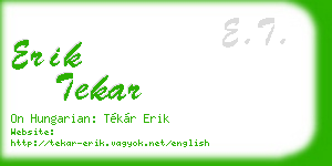 erik tekar business card